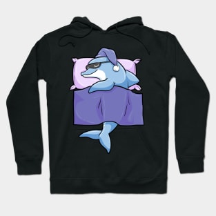 Dolphin at sleeping with duvet and pillow Hoodie